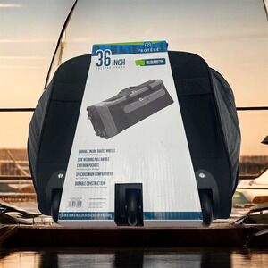 Protege 36 in. Rolling Trunk Luggage Gray Tri Fold Bottom Expandable lightweight